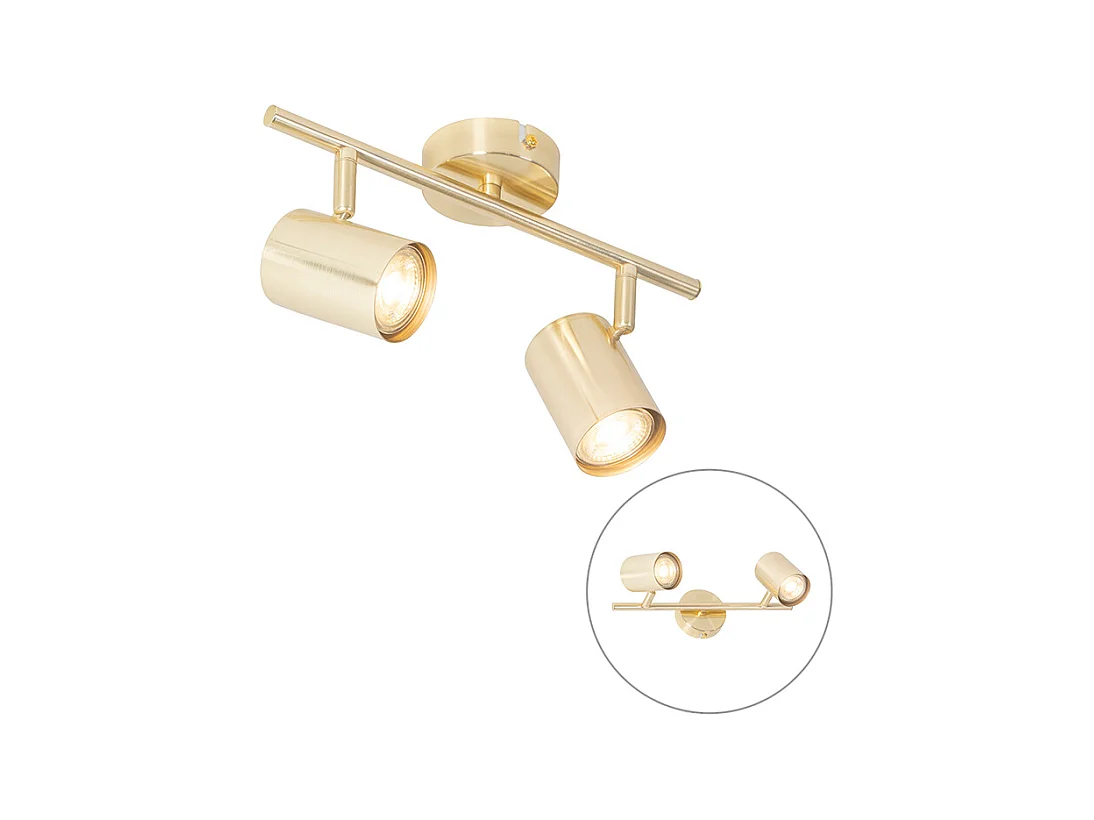 Plafonnier moderne laiton 2 lumières orientable - Jeana