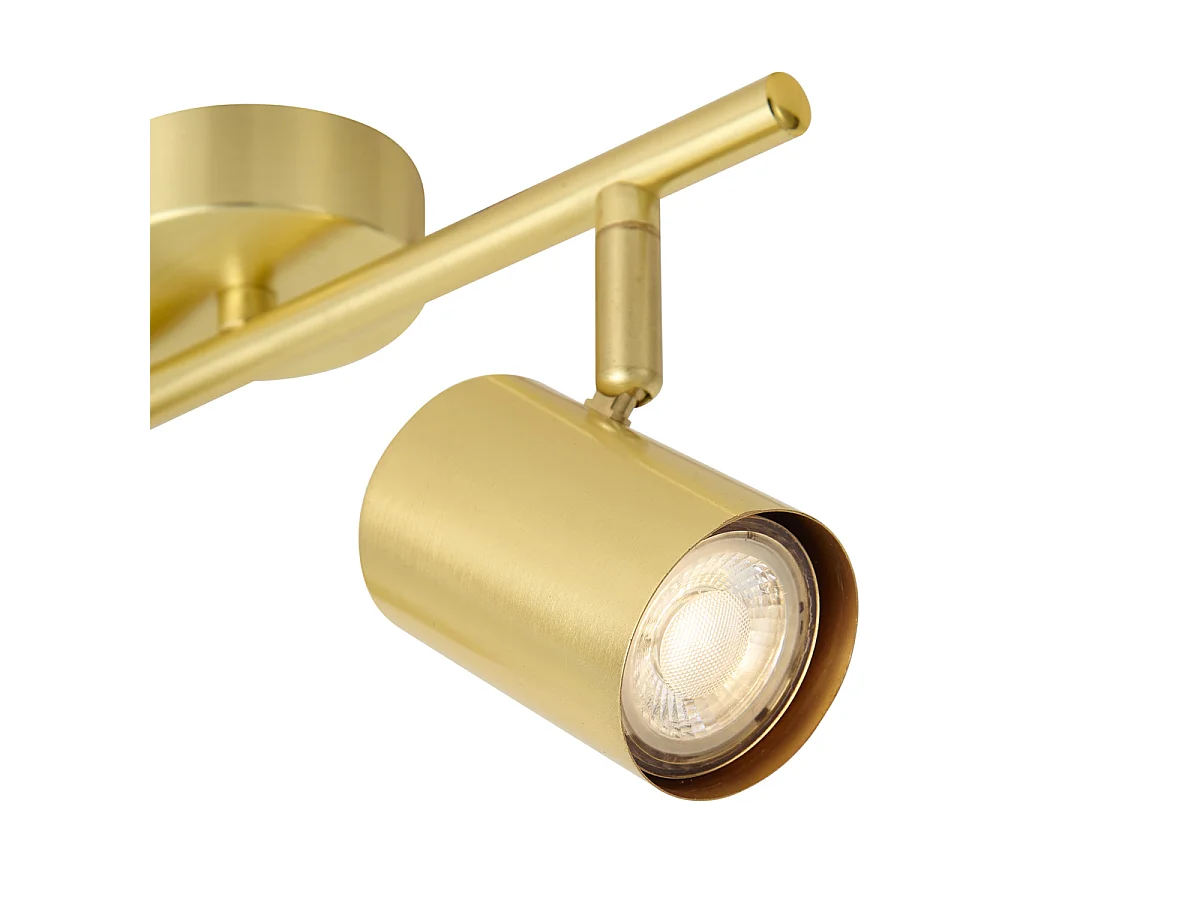 Plafonnier moderne en laiton 2 lumières orientables - Jeana