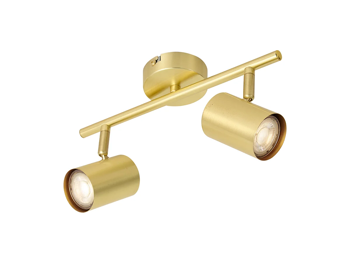Plafonnier moderne en laiton 2 lumières orientables - Jeana