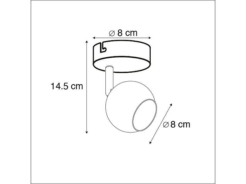 Spot rond rétro en laiton - Gissi