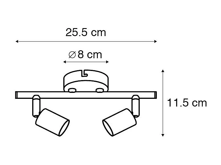 Spot industriel noir inclinable 2 lumières - Jeany