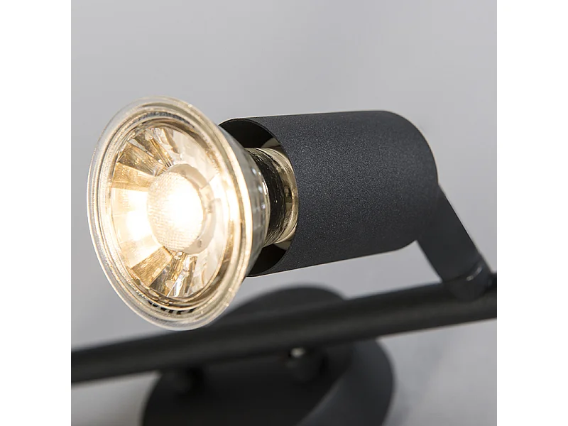 Spot industriel noir inclinable 2 lumières - Jeany