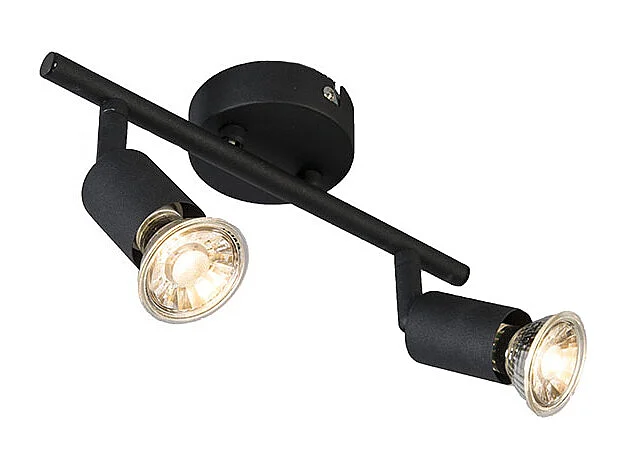 Spot industriel noir inclinable 2 lumières - Jeany