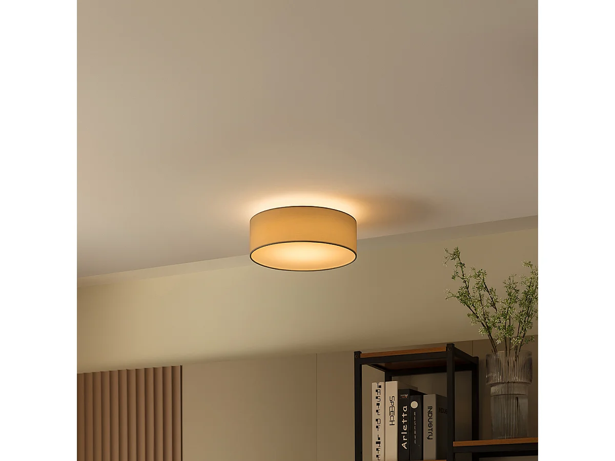 Plafonnier blanc 30 cm avec LED - Drum LED