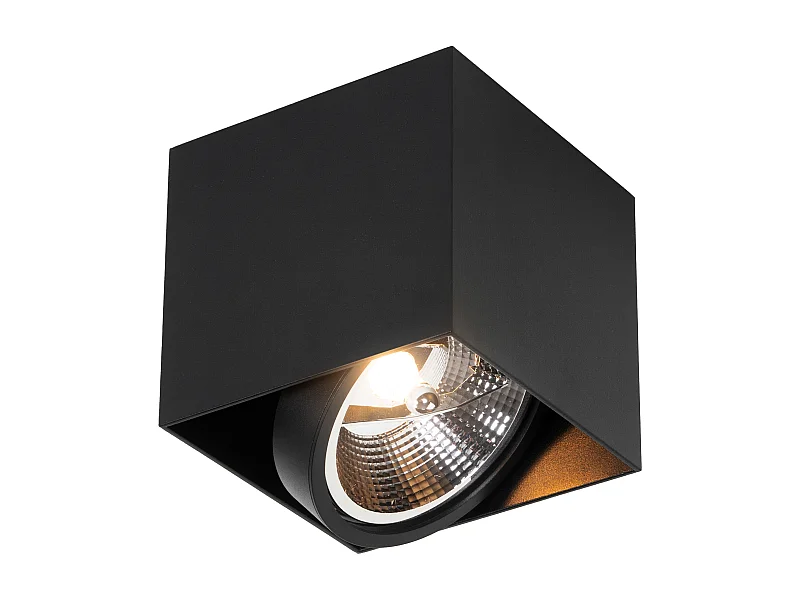Spot design carré noir AR111 - Coffret