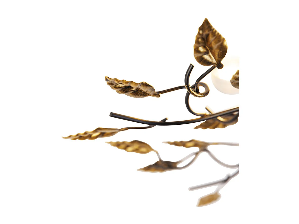 Plafonnier vintage noir avec or 50 cm 3 lumières - Foglie