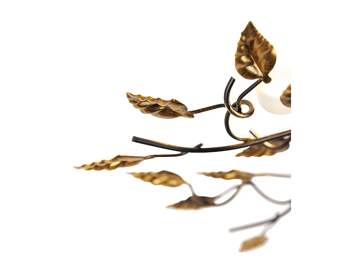 Plafonnier vintage noir avec or 50 cm 3 lumières - Foglie