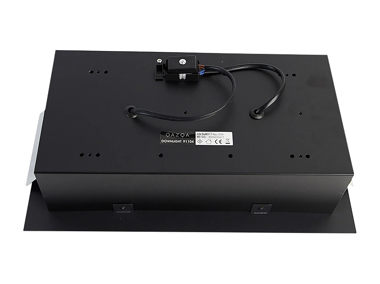 Ensemble de 12 spots encastrés noirs ajustables AR111 2 lumières - Oneon