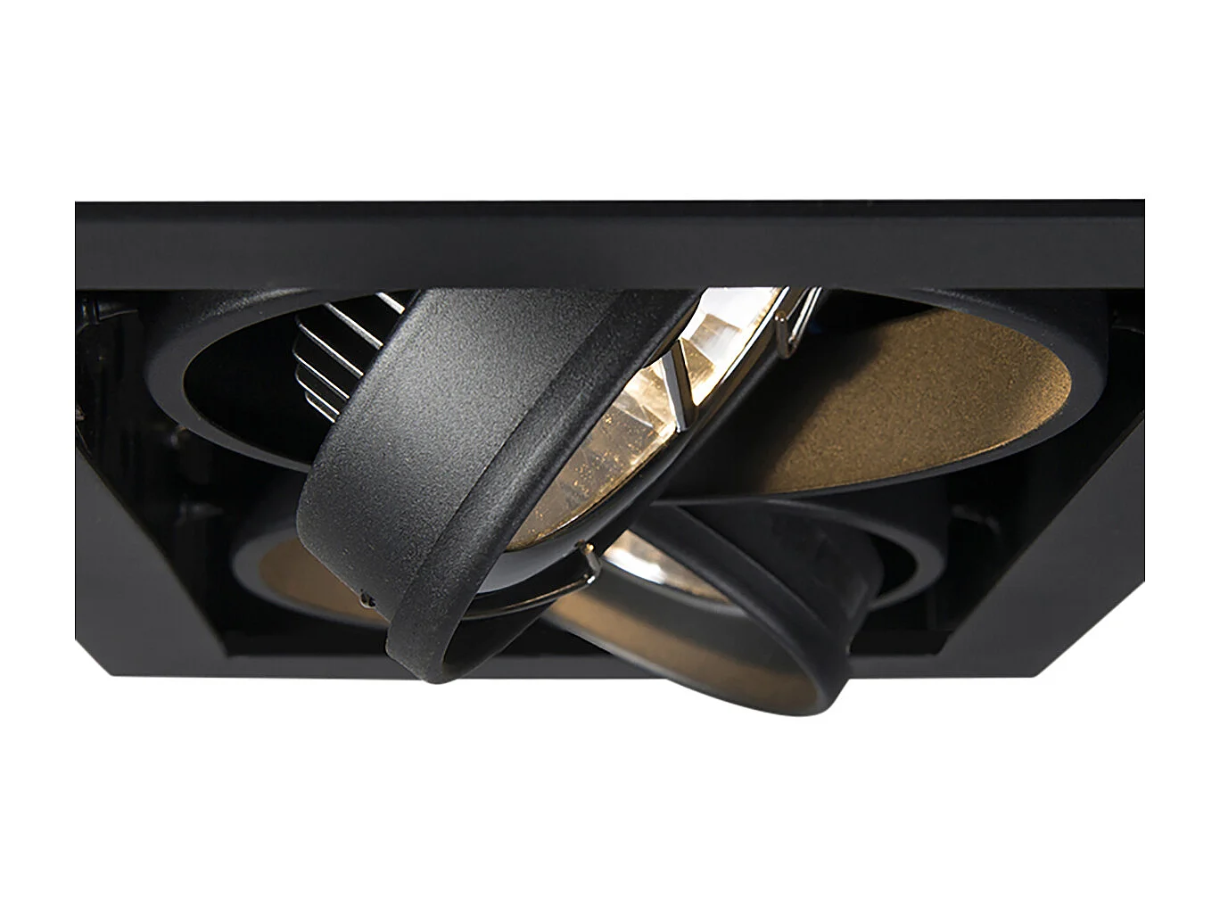 Ensemble de 12 spots encastrés noirs ajustables AR111 2 lumières - Oneon