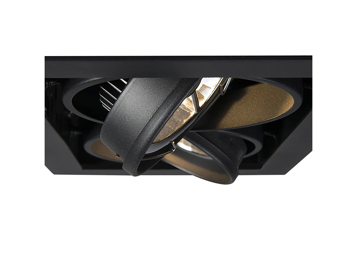 Ensemble de 12 spots encastrés noirs ajustables AR111 2 lumières - Oneon
