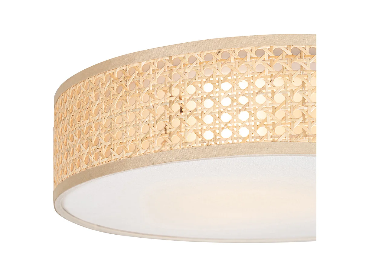 Plafonnier oriental rotin 40 cm 3 lumières - Tromma