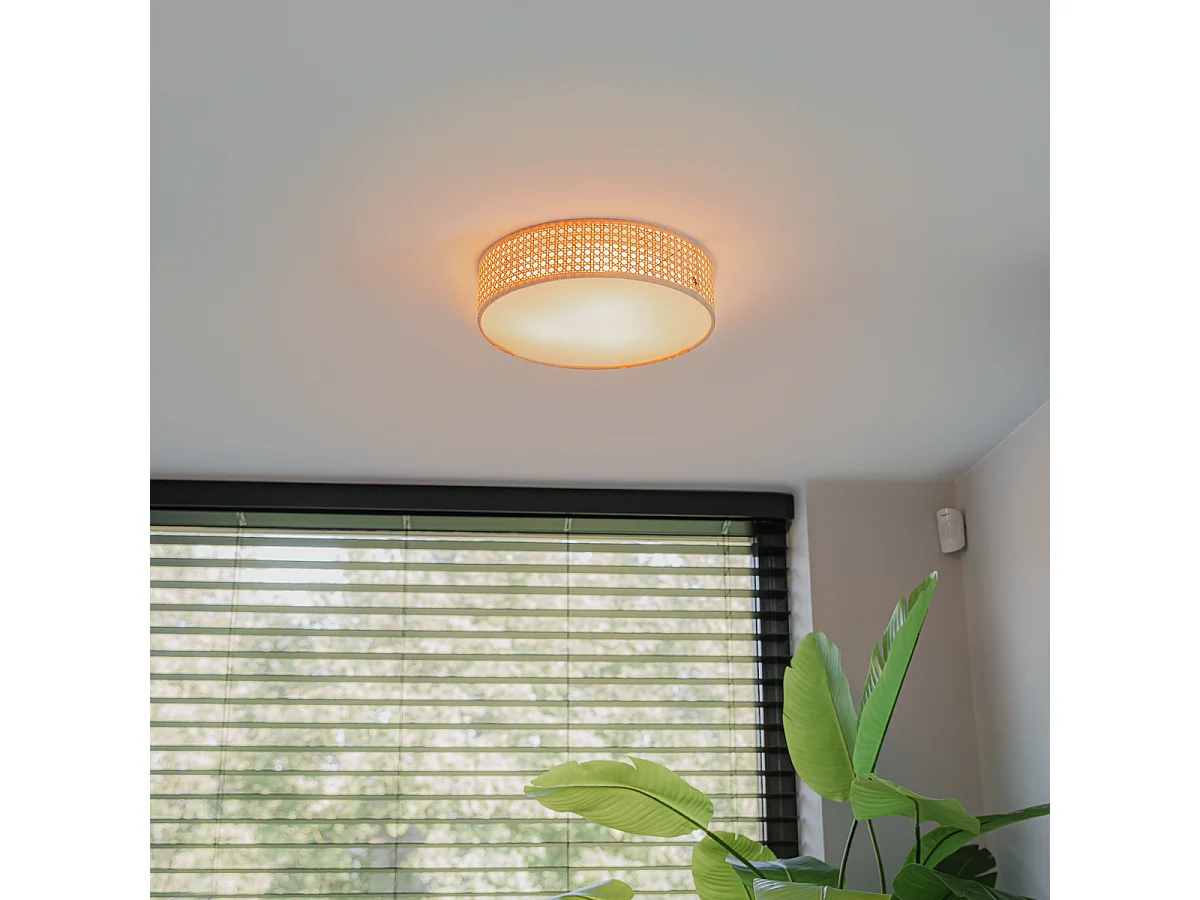 Plafonnier oriental en rotin 40 cm 3 lumières - Tromma