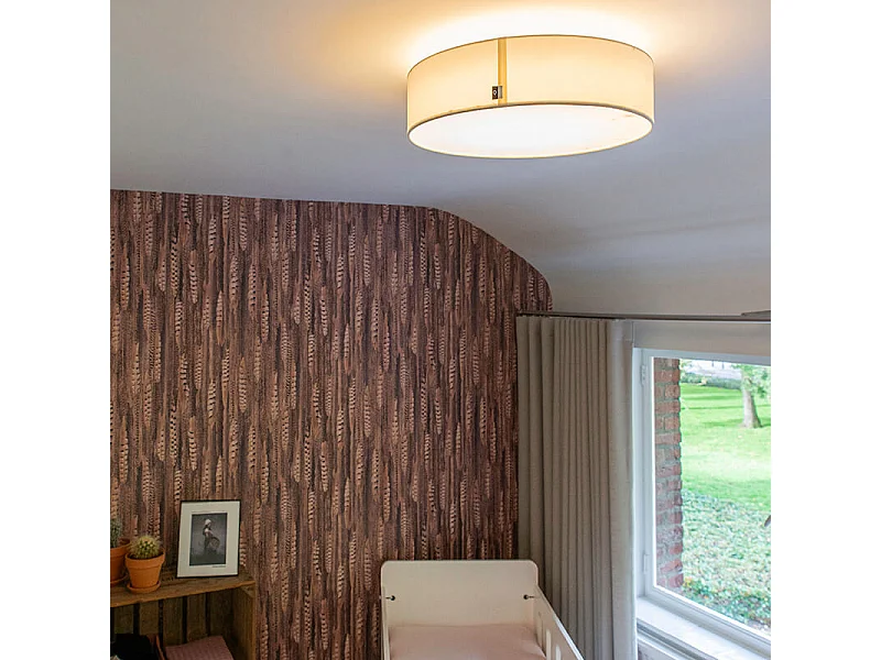 Plafonnier blanc 40 cm avec LED - Drum LED