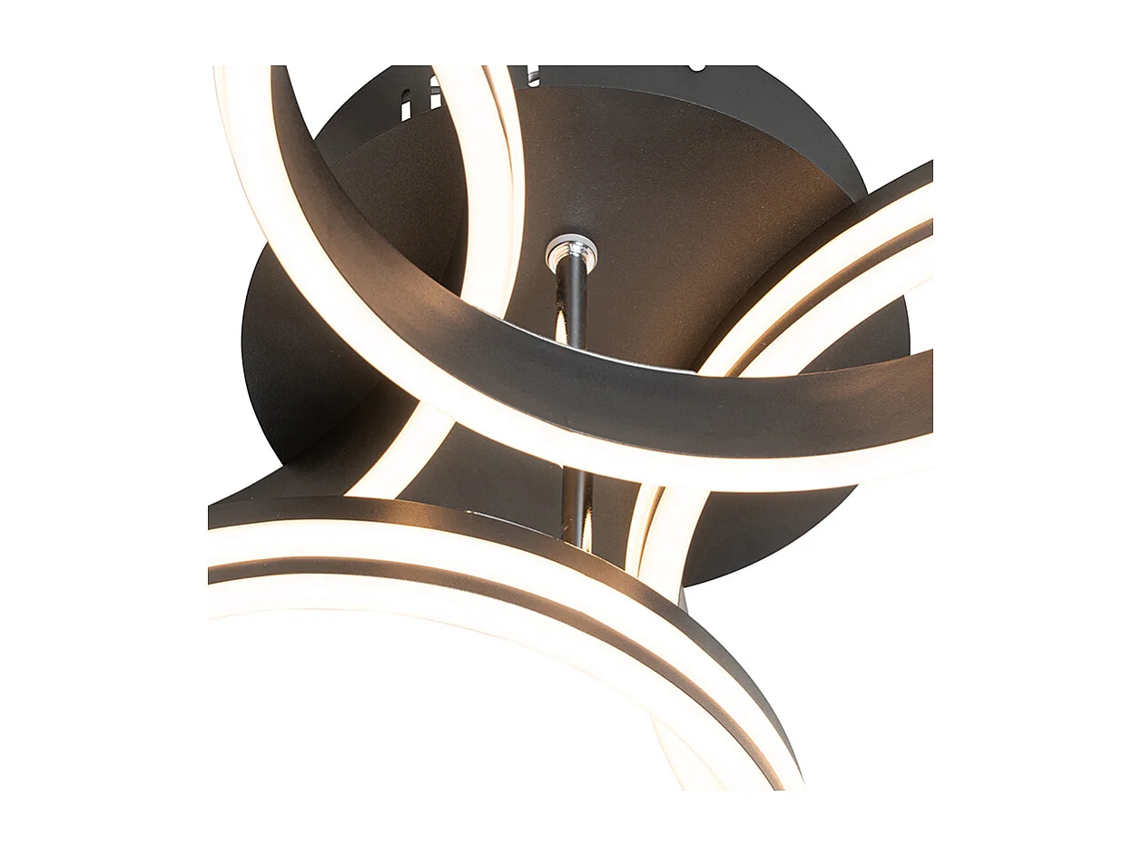 Plafonnier noir avec LED dimmable en 3 étapes 4 lumières - Navara