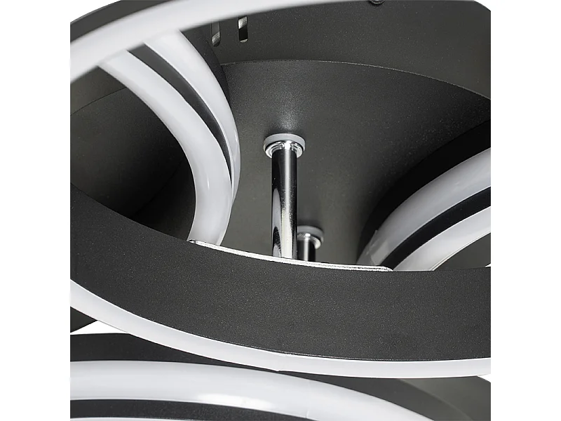 Plafonnier noir avec LED dimmable en 3 étapes 4 lumières - Navara