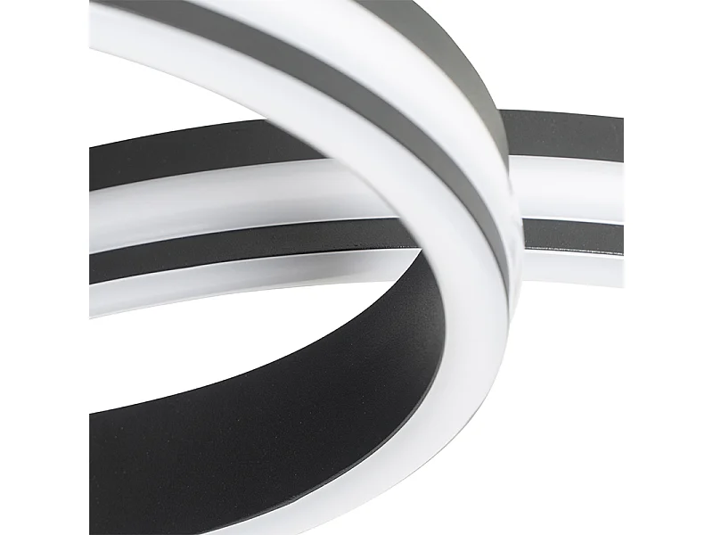 Plafonnier noir avec LED intégrées à variation d’intensité 3 niveaux 4 lumières - Navara