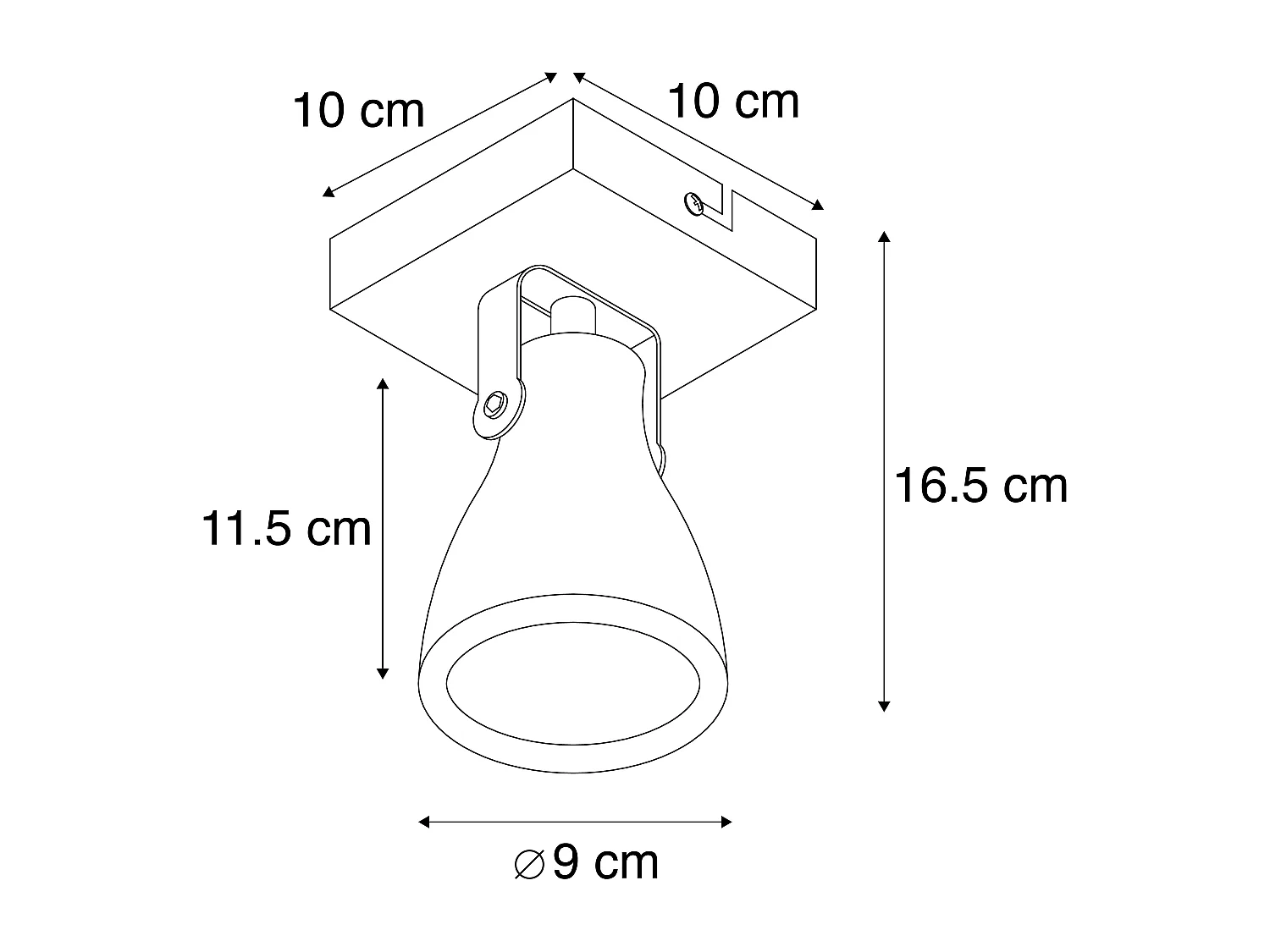 Spot industriel gris béton 1 lumière - Creto