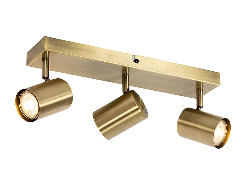 Plafonnier moderne bronze 3 lumières orientable rectangulaire - Jeana