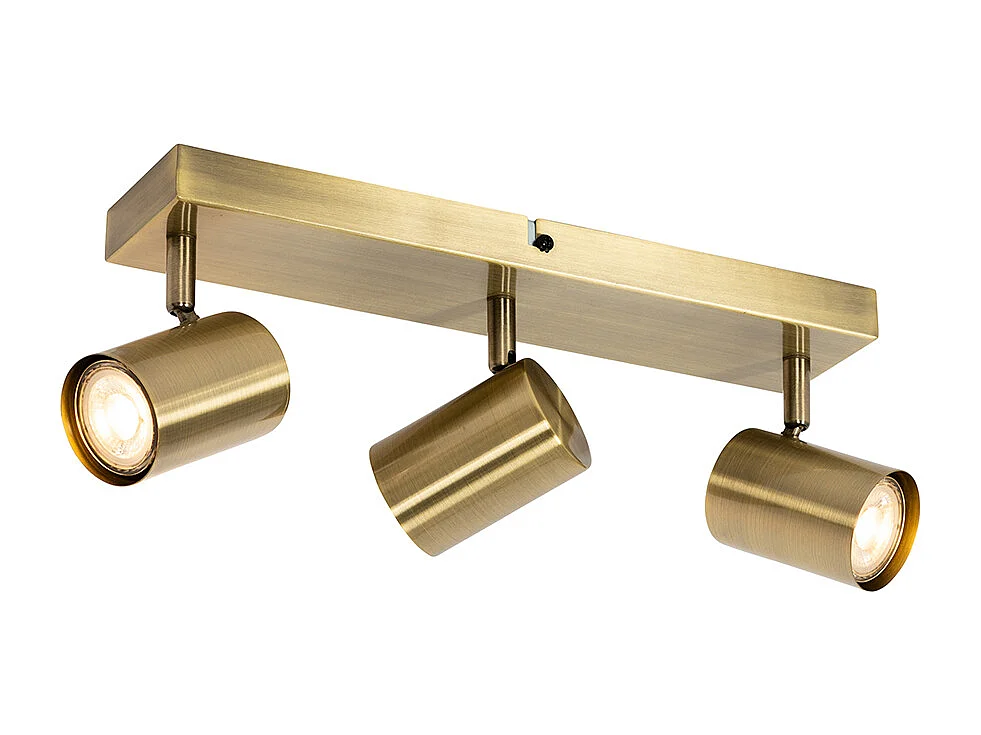 Plafonnier moderne bronze 3 lumières orientable rectangulaire - Jeana