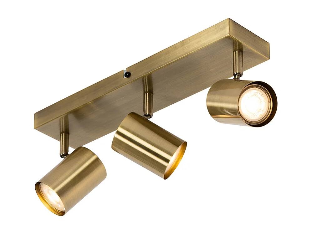 Plafonnier moderne bronze 3 lumières orientable rectangulaire - Jeana