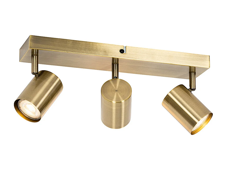 Plafonnier moderne bronze 3 lumières orientable rectangulaire - Jeana