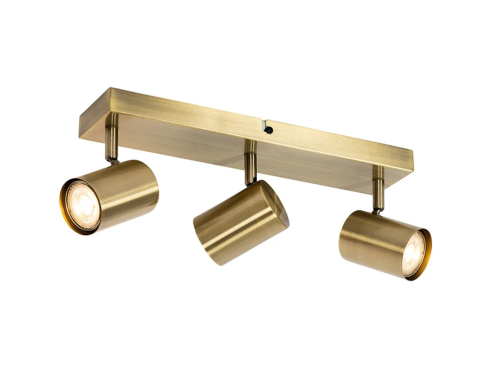 Plafonnier moderne bronze 3 lumières orientable rectangulaire - Jeana