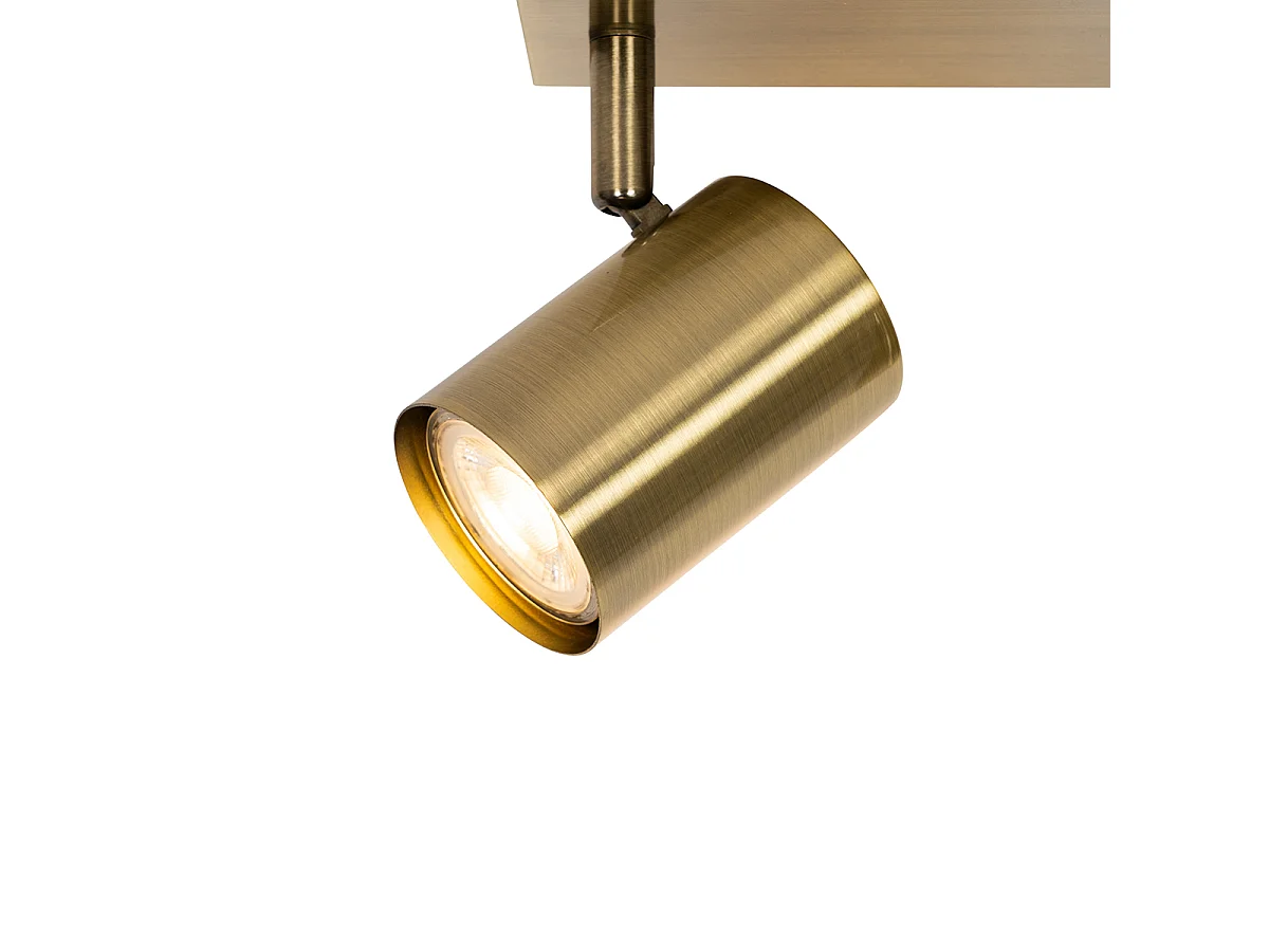 Plafonnier moderne bronze 3 lumières rectangulaire réglable - Jeana