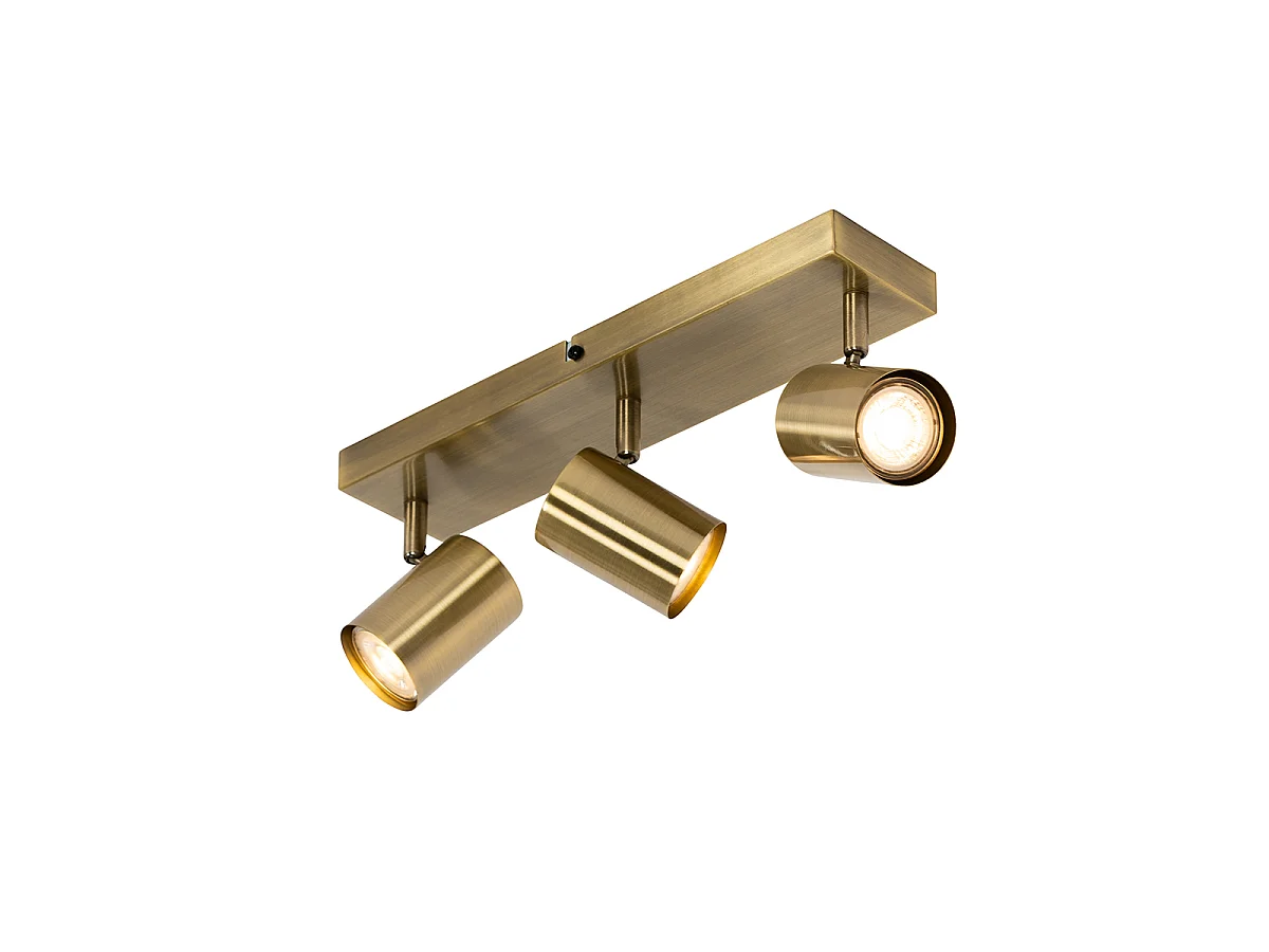 Plafonnier moderne bronze 3 lumières rectangulaire réglable - Jeana