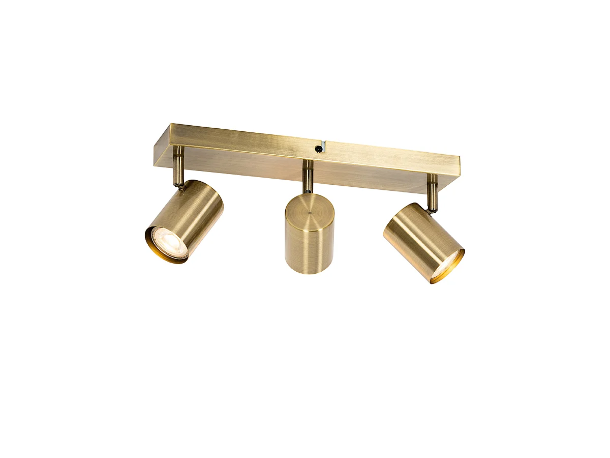 Plafonnier moderne bronze 3 lumières rectangulaire réglable - Jeana