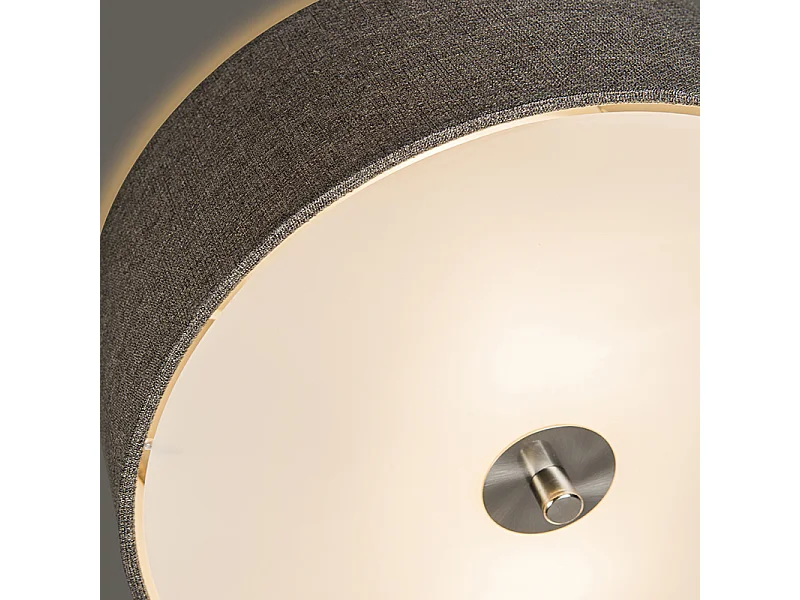 Plafonnier rustique taupe 30 cm - Drum Jute