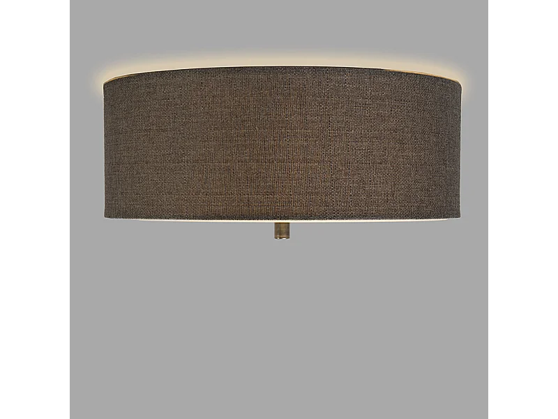 Plafonnier rustique taupe 30 cm - Drum Jute