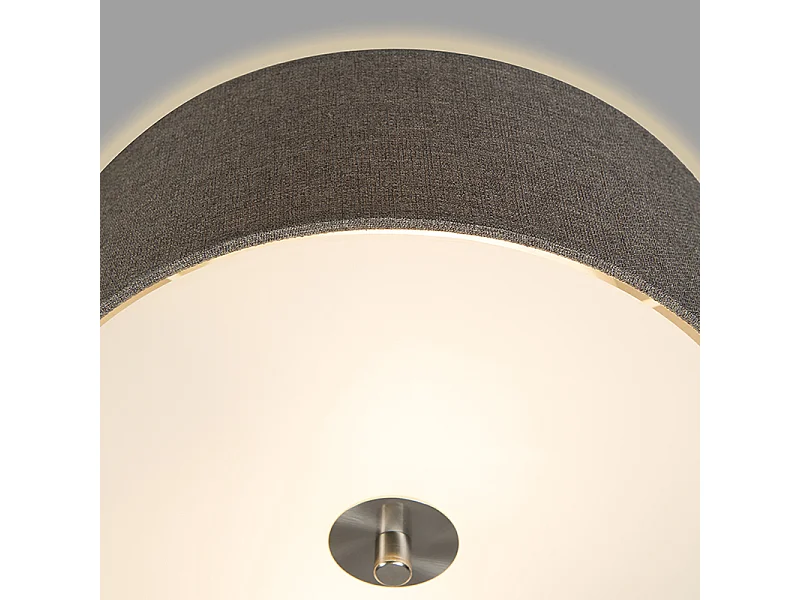 Plafonnier rustique taupe 30 cm - Drum Jute