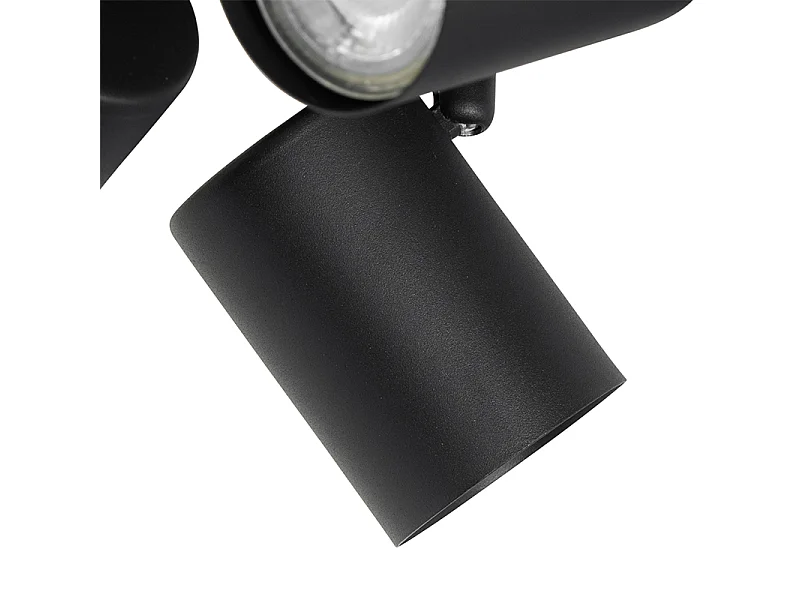 Plafonnier moderne carré noir orientable 4 lumières - Jeana