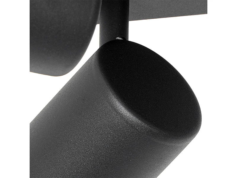 Plafonnier moderne carré noir orientable 4 lumières - Jeana