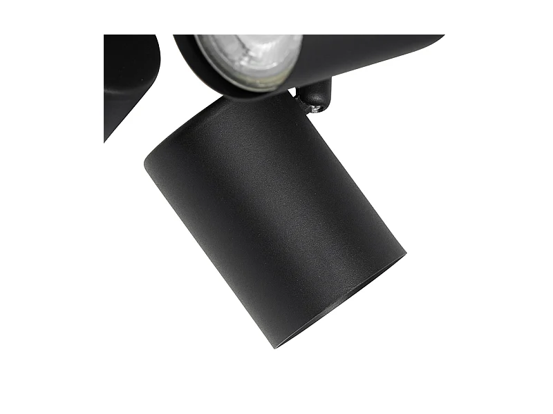 Plafonnier moderne carré noir orientable 4 lumières - Jeana