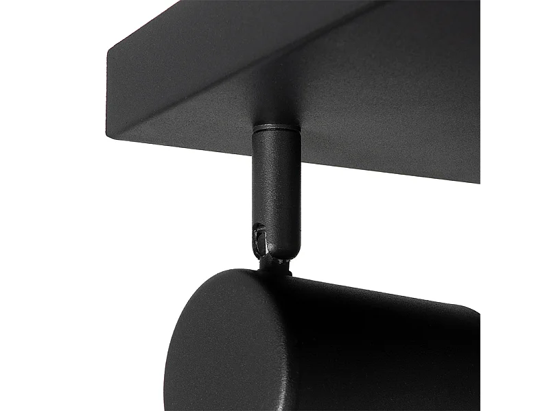 Plafonnier moderne noir 4 lumières carré réglable - Jeana