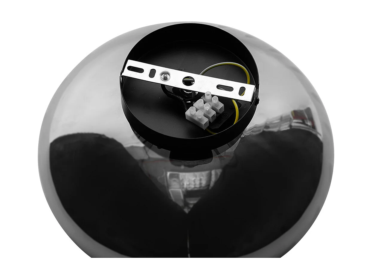 Plafonnier Art déco noir avec verre fumé - Ayesha