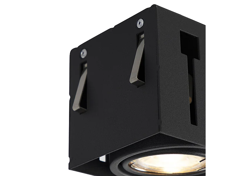 Spot encastré noir orientable et rotatif sans bordure 3 lumières - Oneon