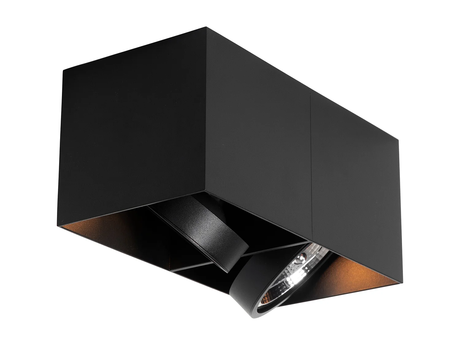 Spot design noir rectangulaire AR111 2 lumières - Box