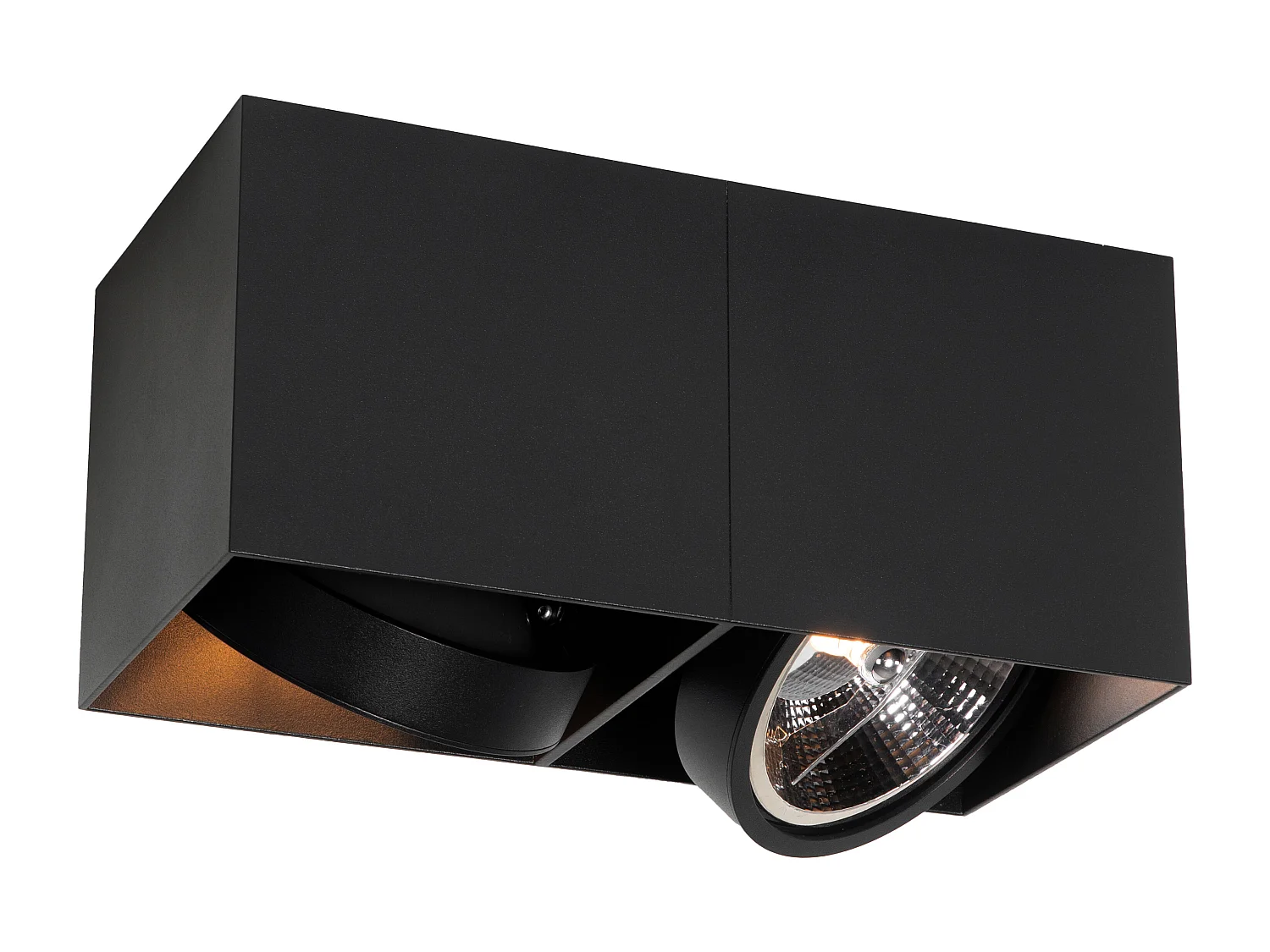 Spot design noir rectangulaire AR111 2 lumières - Box