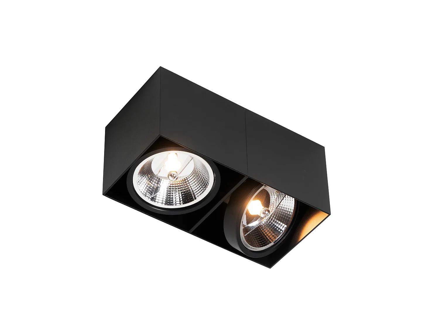 Spot design noir rectangulaire AR111 2 lumières - Box