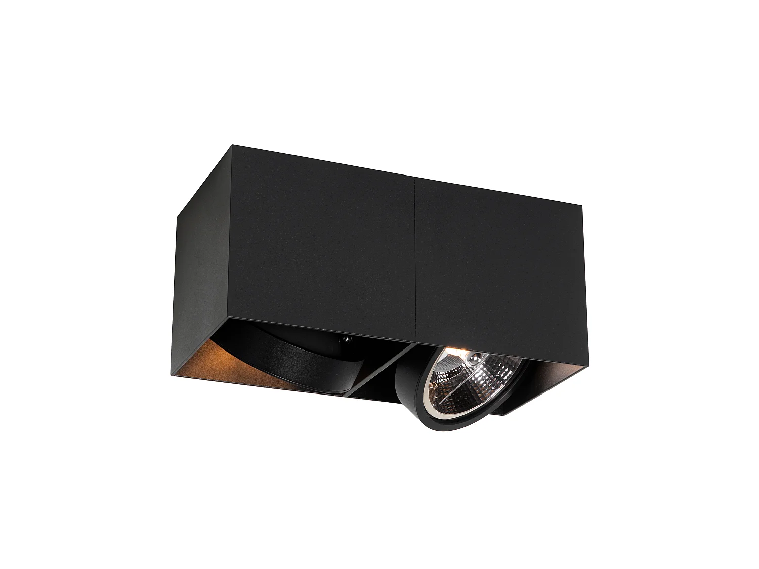 Spot design noir rectangulaire AR111 2 lumières - Box