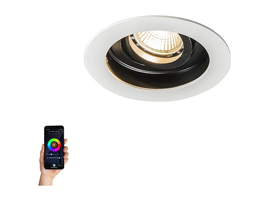 Spot encastrable intelligent blanc avec acier incluant Wifi GU10 - Rondoo