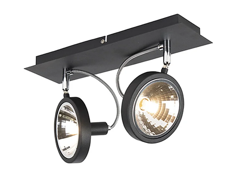 Spot design noir 2 lumières orientable - Nox