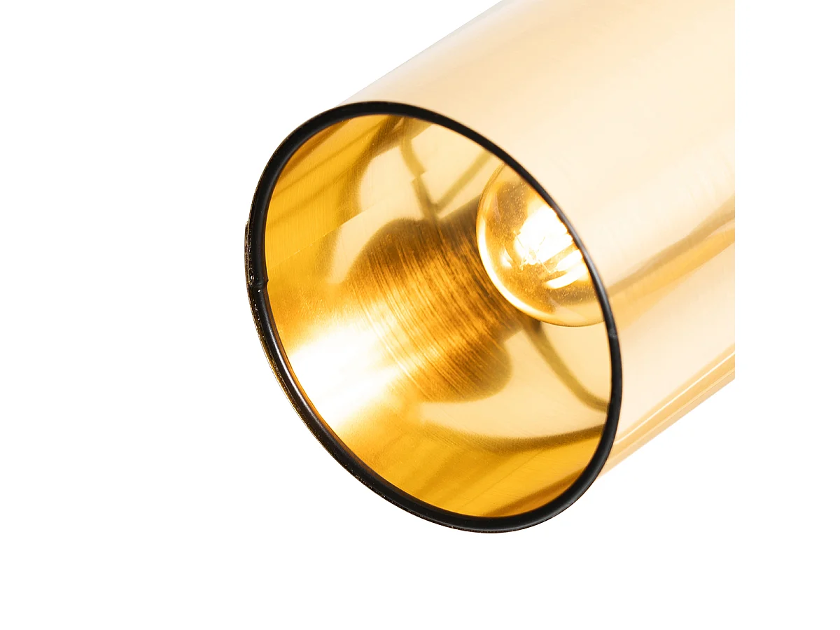 Plafonnier moderne noir avec or 3 lumières - Lofty