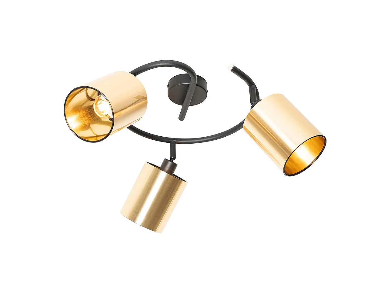Plafonnier moderne noir et or 3 lumières - Lofty