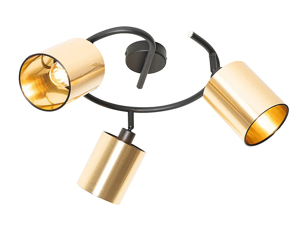Plafonnier moderne noir et or 3 lumières - Lofty