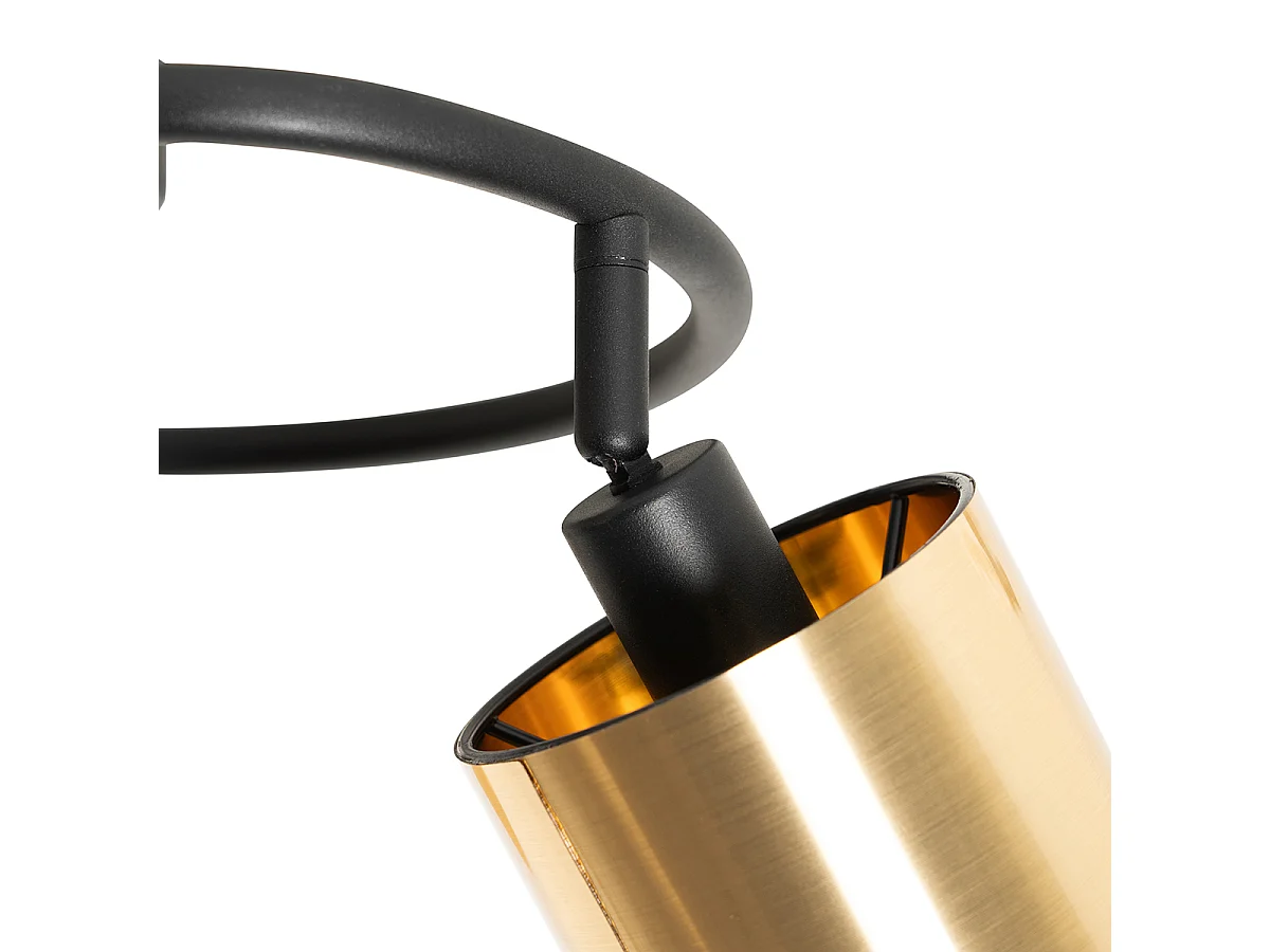 Plafonnier moderne noir et or 3 lumières - Lofty