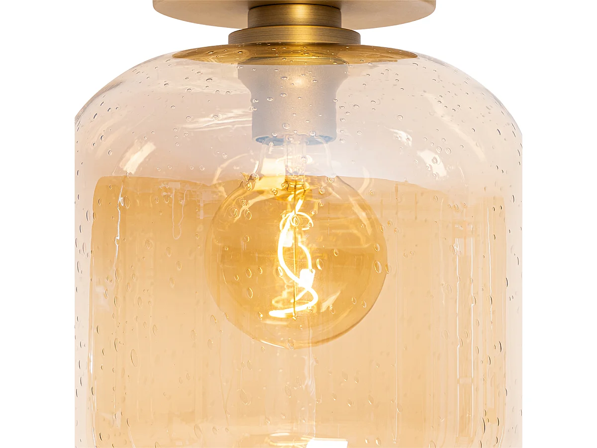 Plafonnier design en laiton et verre ambré - Zuzanna