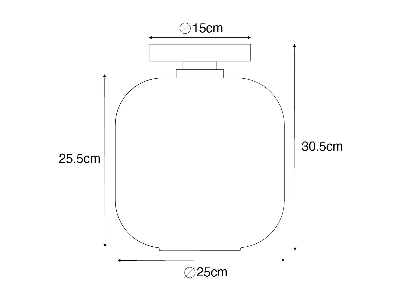 Plafonnier design en laiton et verre ambré - Zuzanna